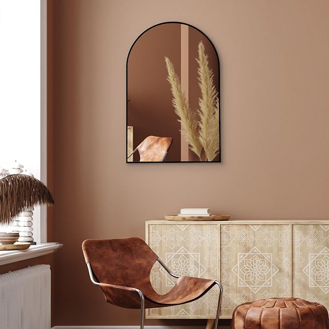 Americanflat 20x30 Arched Mirror - Large Hanging Mirrors with Durable Frame - Modern Mirror for Bathroom, Bedroom, Living Room - Mirrors for Wall Display and Home Decor - Black