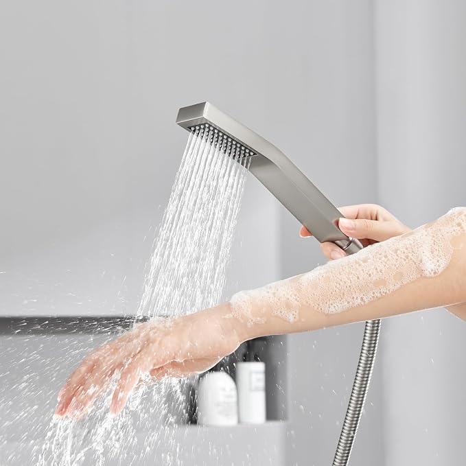 Shower System 12 Inches Rain Shower Combo Set Brushed Nickel Ceiling Mount Shower Faucet Bathroom Faucets with Rainfall Shower Head and Hand Shower