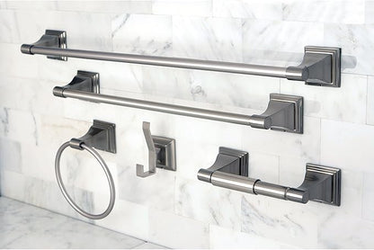 Kingston Brass BAHK61212478SN Monarch 5-Piece 18-Inch and 24-Inch Towel Bars Bathroom Accessory Set in Brushed Nickel