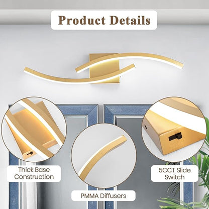 23.62 inch Vanity Light for Bathroom Lighting Fixtures Over Mirror Dimmable 5CCT Vanity Lighting Fixture Modern Bathroom Vanity Light Modern Wall lamp