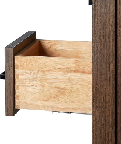 ARIEL Cambridge 36-inch Bathroom Vanity Base Cabinet,Solid Wood, 2 Soft Closing Doors, 5 Dovetail Drawers, Brown Oak