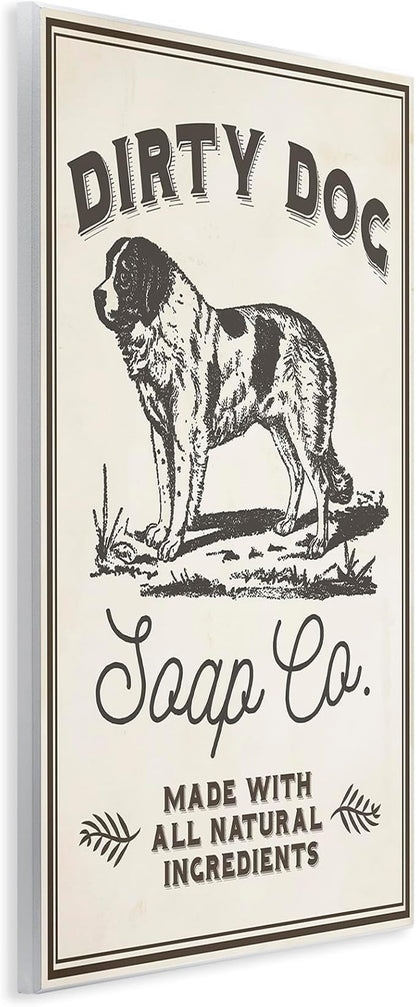 Dirty Dog Soap Vintage Sign, 10 x 15 Inch Mounted Print on Wall Plaque | Stupell Industries · By Lil' Rue · Ready to hang · Bathroom and laundry room decor · Made in USA