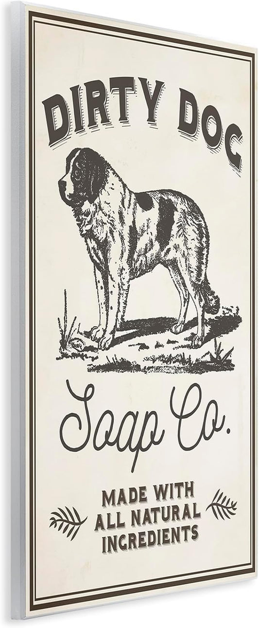 Dirty Dog Soap Vintage Sign, 10 x 15 Inch Mounted Print on Wall Plaque | Stupell Industries · By Lil' Rue · Ready to hang · Bathroom and laundry room decor · Made in USA