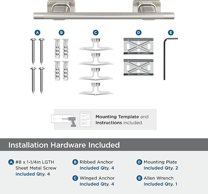 Amerock Bronx Brushed Nickel 9 inch (229mm) Towel Bar, BH26616G10