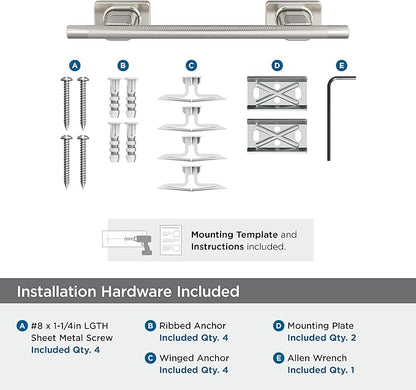 Amerock Bronx Brushed Nickel 9 inch (229mm) Towel Bar, BH26616G10