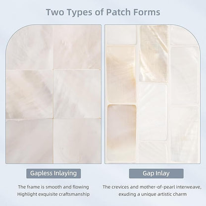 Tanmicoshomy White Shell Framed Rectangular Wall Mirrors for Bathroom, 24x36 Inch Mosaic Mirror for Bedroom Living Room or Entryway, Wall Mounted Horizontal or Vertical Hanging