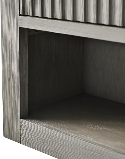 Vanity Art Vanity with Storage Cabinet & Shelves, Free-Standing Vanity with Soft-Closing Doors, Driftwood Gray, Golden Brushed Handware VA91-TC-DG-GB