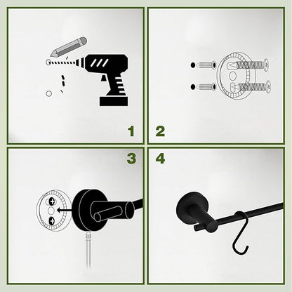 22 Inch Bathroom Towel Rack with 5 Hooks for Hanging Items Wall Mounted Hangers for Kitchen Bathroom and Bedroom Wall (Brushed) YIGUANXIN