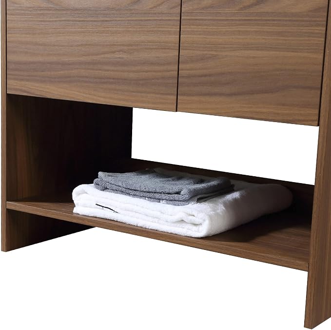 Phoenix 30 Inch Bathroom Vanity with Sink – Modern Design, Soft-Close Doors, Storage Drawers, Durable Build – Walnut Vanity for Small Bathrooms (Full Assembly Required)