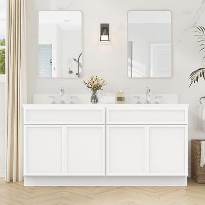 72 Inch Bathroom Vanity Base Only, Double Vanity Cabinet with Soft Closing Door, 2ea 36 inch Cabinet, Without Top,White