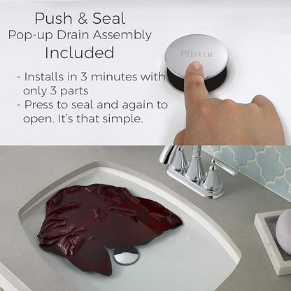 Pfister Pasadena Bathroom Sink Faucet, 8-Inch Widespread, 2-Handle, 3-Hole, Polished Chrome Finish, LF049PDCC