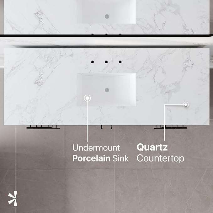 Graham 60 in. Blackwood Single Sink Bath Vanity with Arabescato Engineered Stone Top and Undermount Porcelain Sink