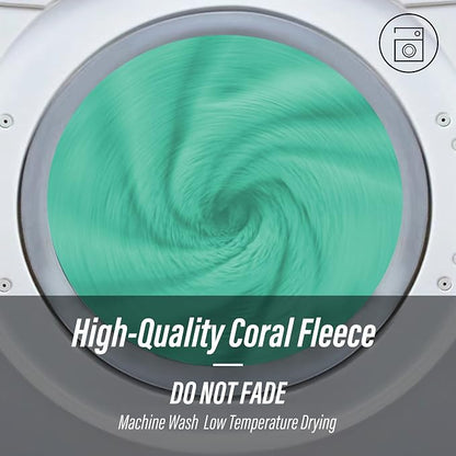 MOONQUEEN Ultra Soft Microfiber Coral Velvet Towel Set - Quick Drying, 2 Bath Towels, 2 Hand Towels, 2 Washcloths - Aqua Green, 6 Pcs