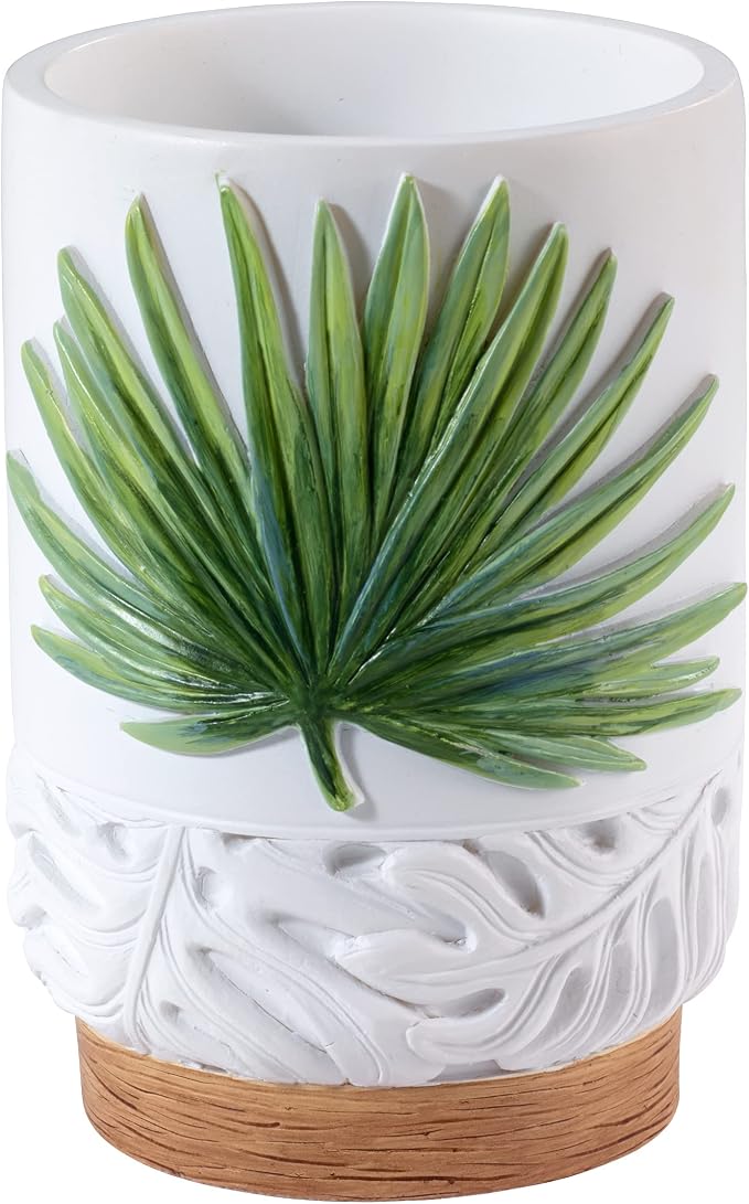 Avanti Linens - Tumbler, Countertop Organizer, Tropical Inspired Home Decor (Viva Palm Collection)