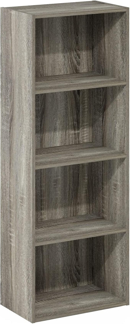 Furinno Luder Bookcase / Book / Storage, 4-Tier, French Oak