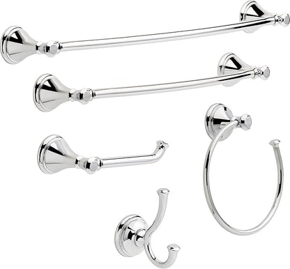 Delta 79710 Cassidy 18-in Glass Shelf with Towel Bar in Polished Chrome