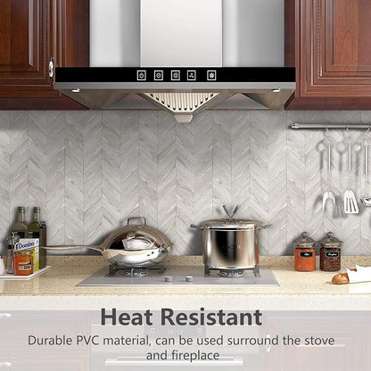 STICKGOO 10-Sheet Herringbone Tile Peel and Stick Backsplash, Beige Mixed Metal Gold PVC Stick on Backsplash, Self Adhesive Wall Tile for Kitchen and Bathroom | 10-Sheet Self Adhesive Wall Tiles, Beige Mixed Metal Gold PVC Stick on Backsplash Tile for ...