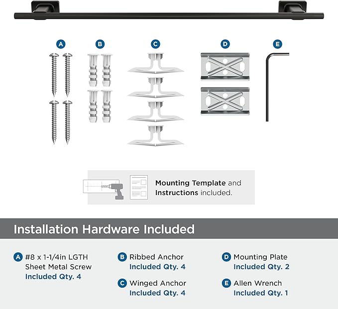 Amerock Bronx Black Bronze 24 inch (610mm) Towel Bar, BH26615BBR