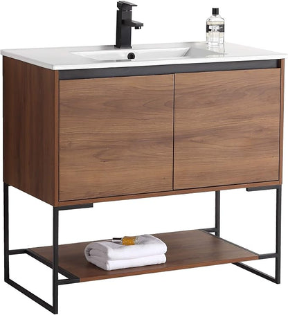 36" Inch Bathroom Vanity and Sink, Knob Free Design - Urbania Collection -36 inch