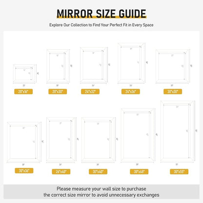 CULER White Wall Mirror for Bathroom,Rectangle 55 x 30 inch Hanging Vanity | Dressing Mirrors for Living Room,Bedroom,Entryway