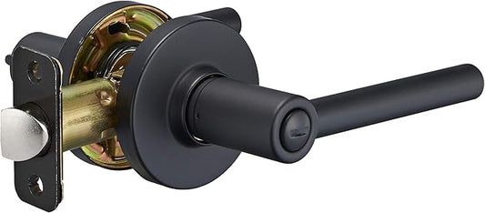 Amazon Basics Contemporary Madison Door Lever - Privacy - Matte Black, 1-Pack