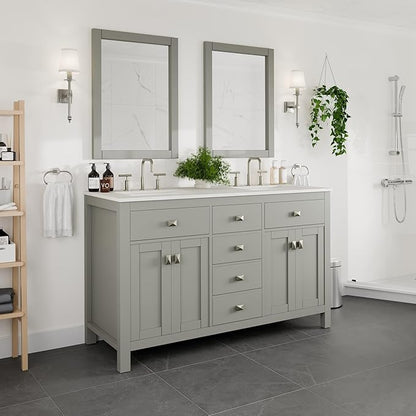 Artemis 60 in. Gray Double Sink Bath Vanity with Engineered Top and Undermount Porcelain Sinks