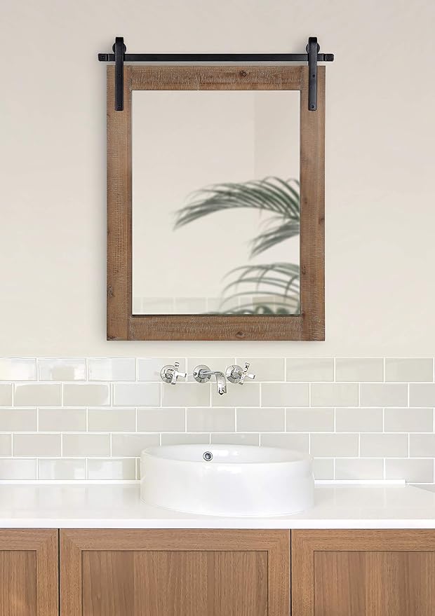Kate and Laurel Cates Farmhouse Wall Mirror