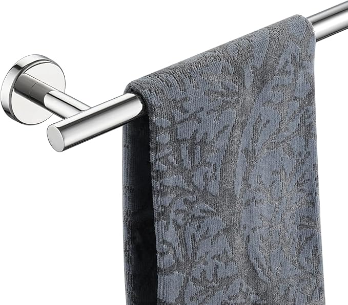JQK Bath Towel Bar Chrome, 36 Inch 304 Stainless Steel Thicken 1mm Single Towel Rack for Bathroom, Towel Holder (Polished Chrome) Wall Mount, 39 in Total Length, TB110L36-CH