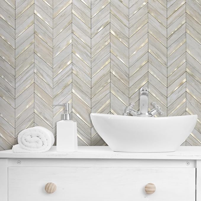 DICOFUN 10-Sheet Beige Slate Peel and Stick Backsplash, Faxu Stone PVC Stick on Backsplash Wall Tiles for Kitchen and Bathroom