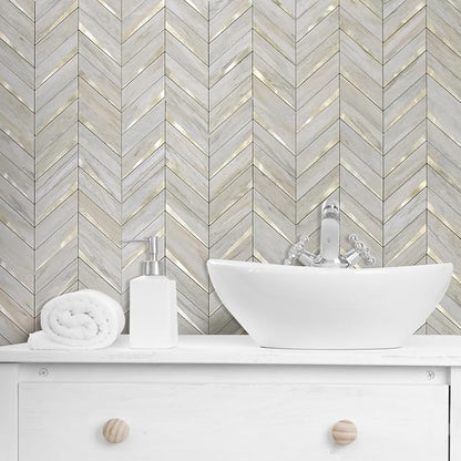 DICOFUN 10-Sheet Beige Slate Peel and Stick Backsplash, Faxu Stone PVC Stick on Backsplash Wall Tiles for Kitchen and Bathroom