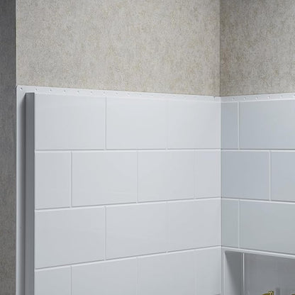 WOODBRIDGE 60"L x 32"W Shower Combo Kits with Glue Up Shower Walls in Glossy White and Shower Base with Center Drain in White