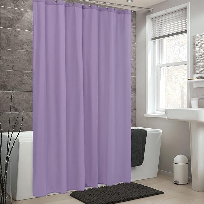 ALYVIA SPRING Waterproof Fabric Shower Curtain Liner Lavender Purple, 72x72 | 3 Magnets, Soft Cloth & Hotel Quality, Machine Washable, Light-Weight, Standard Size