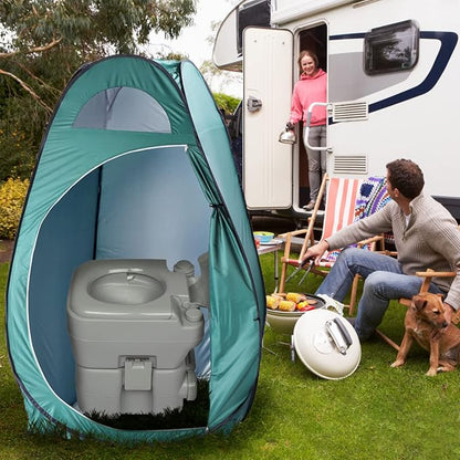 Vasitelan Portable Toilet Camping Porta Potty, 5.3 Gallon Waste Tank, Indoor Outdoor Toilet with CHH Piston, Leak-Proof Cassette Toilet for RV, White