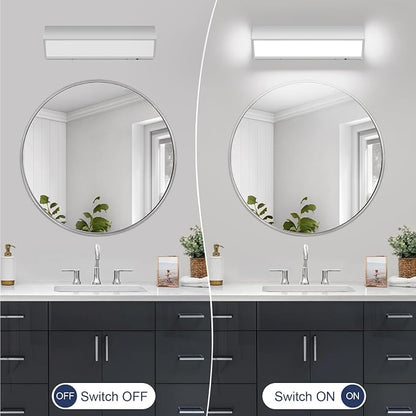 LED Modern Bathroom Vanity Light Fixtures (16-Inch, 5CCT, Dimmable), Modern Acrylic Bathroom Wall Lighting Fixtures Over Mirror, Chrome