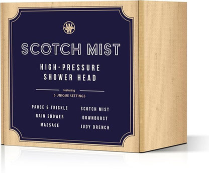 6-Inch Chrome Shower Head with 6 Settings, High Pressure Showerhead for Low Flow, Enjoy a Relaxing High Pressure Shower, Perfect Replacement for Any Bathroom - Winthorpe Scotch Mist