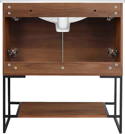 30 Inch Bathroom Vanity with Sink - Modern Knob Free Design, Elegant Space-Saving Solution for Your Bathroom - Durable, Bathroom Vanities for a Contemporary Look - Urbania Collection