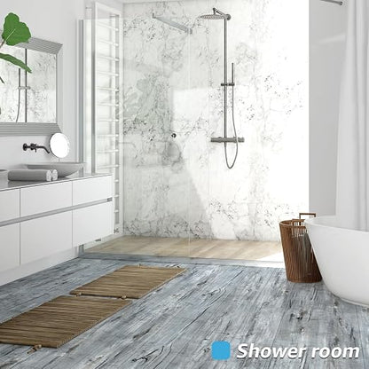 Art3d Wood Textured Peel and Stick Vinyl Floor Tiles, 40-Pack, Dust Grey