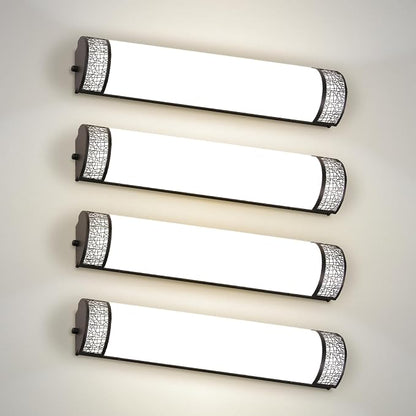 ASD 24 Inch LED Bathroom Vanity Light, 5CCT 2700K-5000K 25W, Dimmable Bathroom Light Fixtures, Modern Vanity Lights for Bathroom Lighting Fixtures Over Mirror, Wall Light Bar, Black, ETL, 4 Pack