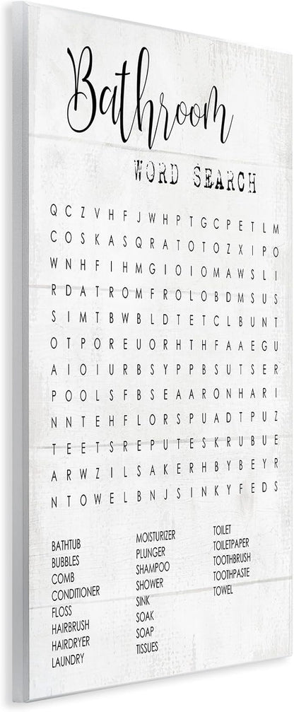 Stupell Industries Bathroom Word Search Fun Family Word Design Wall Plaque Art Design By Artist Daphne Polselli 13 x 19 | Stupell Industries · By Lil' Rue · Hand finished · Ready to hang · Made in USA