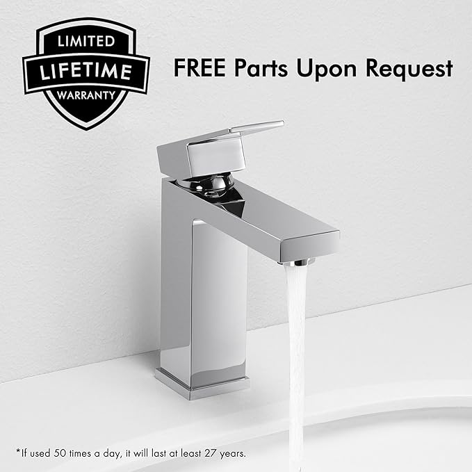 KES Chrome Bathroom Sink Faucet Single Hole Bathroom Faucets Single Handle for Modern Washroom Vanity RV Farmhouse Sink cUPC Certified Lead-Free, L3120ALFF12-CH