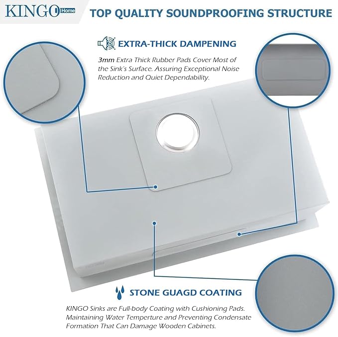 KINGO HOME 28 Inch Drop in Kitchen Sink, 304 Stainless Steel Single Bowl Basin, Top Mount 16 Gauge 28x18 Inch Brushed Nickel Dishwasher Sinks for Workstation, RV, Laundry, Commercial and Bar Sink