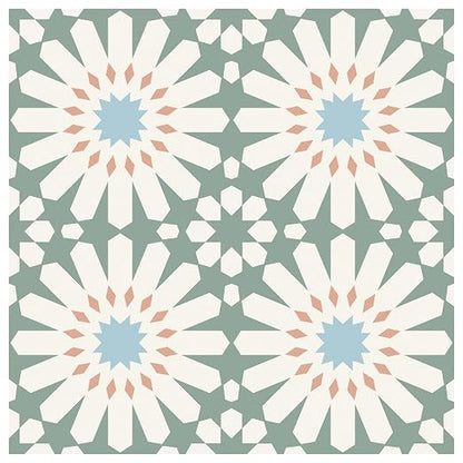 MORCART 20PCS 7.87" x 7.87" Peel and Stick Floor Tile, DIY Vinyl Flooring | Green and White Floral Look, Self-Adhesive, Removable and Waterproof Tile Sticker for Bathroom, Kitchen, Wall, Stairs