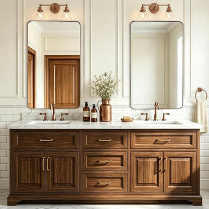 Bronze Bathroom Mirror for Wall, 24X40” Bronze Wall Mirror for Vanity, Rounded Rectangle Mirror, Oil Rubbed Bronze Metal Modern Stainless Steel Frame, Hang Vertically or Horizontally