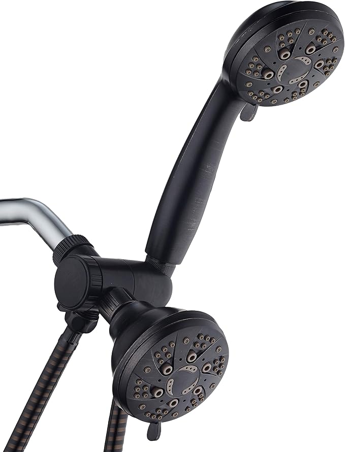 AquaDance Oil Rubbed Bronze High Pressure 3-Way 48-Setting Rain/Handheld Shower Head Combo – Angle Adjustable, Anti-Clog Jets, Tool-Free Installation-USA Standard Certified/Top U.S. Brand | Enjoy Two 6-Setting Rain & Hand Showerheads Separately or Toge...
