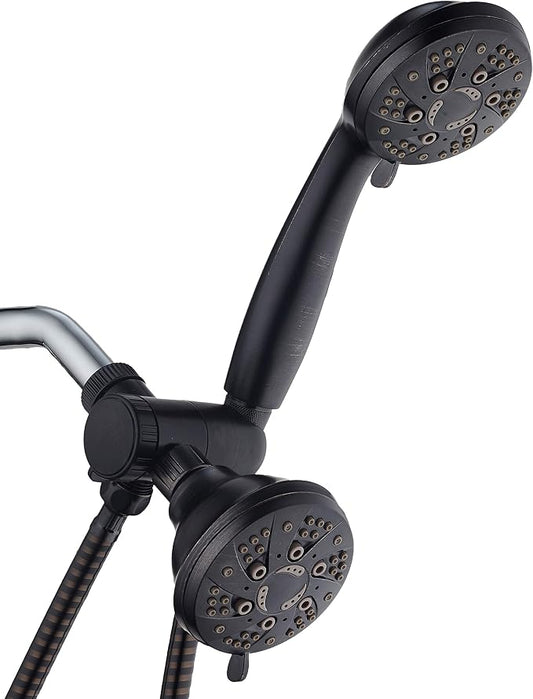 AquaDance Oil Rubbed Bronze High Pressure 3-Way 48-Setting Rain/Handheld Shower Head Combo – Angle Adjustable, Anti-Clog Jets, Tool-Free Installation-USA Standard Certified/Top U.S. Brand | Enjoy Two 6-Setting Rain & Hand Showerheads Separately or Toge...