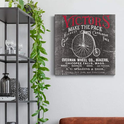 Renditions Gallery Antique Bicycle Wall Art, Premium Gallery Wrapped Canvas Decor, Ready to Hang, 16 in H x 16 in W, Made in America Print