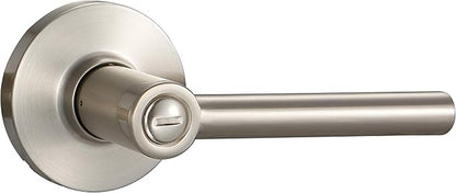 Amazon Basics Contemporary Madison Door Lever - Privacy- Satin Nickel, 1-Pack