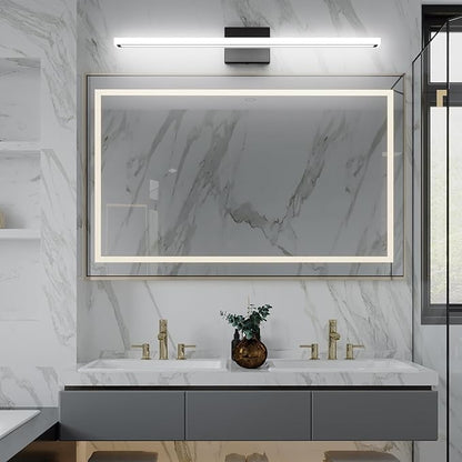 31.5inch Black LED Bathroom Vanity Light Bar 24W Modern Bath Light Fixture Over Mirror Vanity Light Cool White 6000K