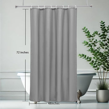 AooHome Fabric 48x72 Inch Small Shower Curtain, Stall Size Bathroom Curtain for Hotel, Water Repellent, Light Grey, 48 Width x 72 Height Inch