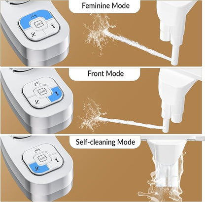 Bidet Toilet Seat Non-Electric,Fits Elongated Toilets - Soft Close Lid,Quick-Release for Easy Cleaning - Dual Nozzle System with Self Cleaning,Adjustable Water Pressure